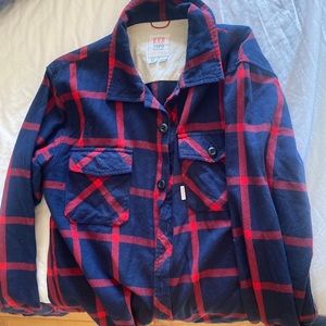 Blue and red Plaid topo designs flannel shirt